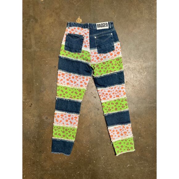 Ragged Priest Jeans Patchwork Floral High-Rise Pants - Size 30 – Retro Statement - Picture 4 of 11
